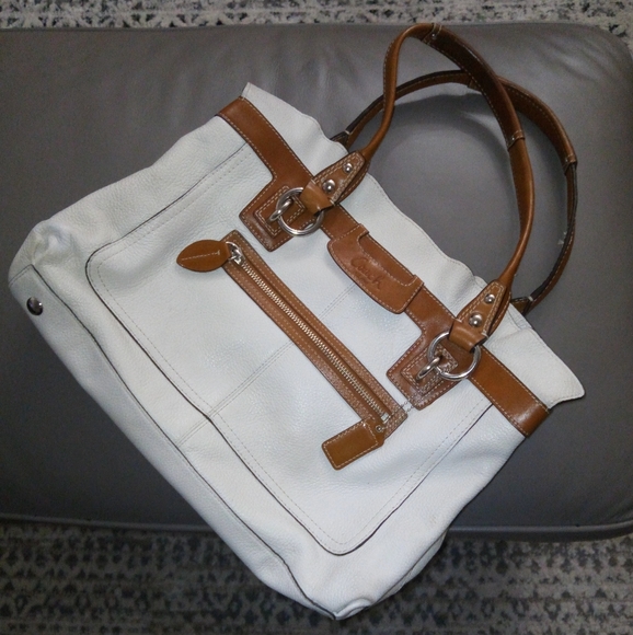 Coach Penelope Leather Top Handle Satchel Shoulder Bag w Ruffle Trim F14682 - Picture 2 of 14